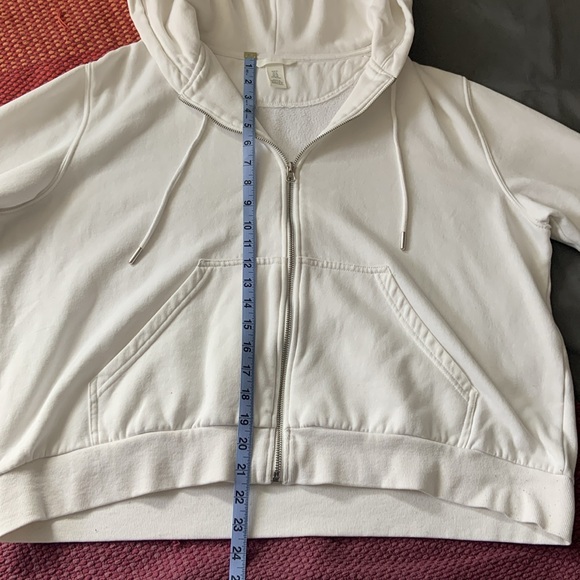H&M SIZE XL White Zip-up Hoodie - Picture 3 of 12